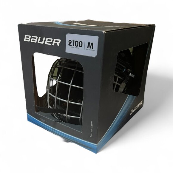 Bauer 2100 Hockey Helmet Combo CTC 1049042 Black Size M New Open Box - Picture 1 of 7